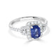 1.28ct Sapphire Ring with 0.54tct Diamonds set in 14K White Gold