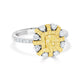 0.54tct Yellow Diamond Ring with 0.87tct Diamonds set in 14K Two Tone gold