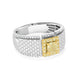 0.7tct Yellow Diamond Ring with 0.41tct Diamonds set in 14K Two Tone gold