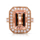 7.03ct Morganite ring with 0.91tct diamonds set in 14K rose gold