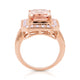 7.03ct Morganite ring with 0.91tct diamonds set in 14K rose gold