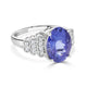 5.63Ct Tanzanite Ring With 0.23Tct Diamonds Set In 14K White Gold