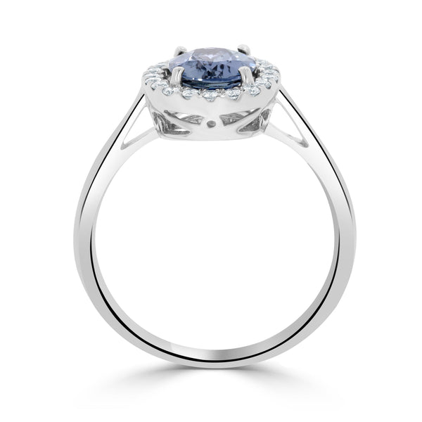 1.64ct Sapphire Rings  with 0.20tct diamonds set in 14KT white gold