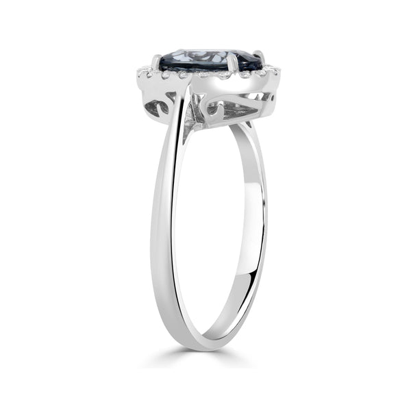 1.64ct Sapphire Rings  with 0.20tct diamonds set in 14KT white gold