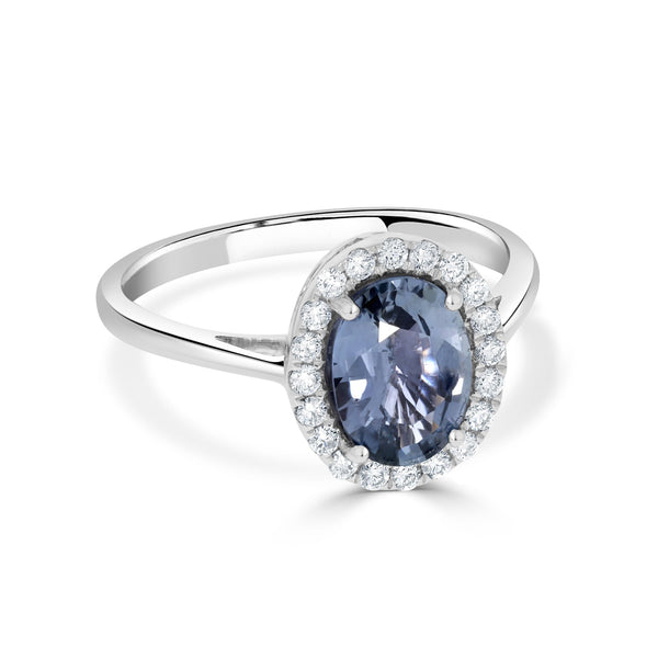 1.64ct Sapphire Rings  with 0.20tct diamonds set in 14KT white gold