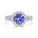 2.11Ct Tanzanite Ring With 0.70Tct Diamonds Set In 14K White Gold