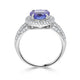 2.11Ct Tanzanite Ring With 0.70Tct Diamonds Set In 14K White Gold