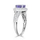 2.11Ct Tanzanite Ring With 0.70Tct Diamonds Set In 14K White Gold