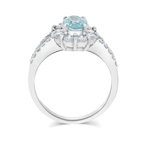 1.03ct Paraiba Rings with 0.82tct diamonds set in platinum