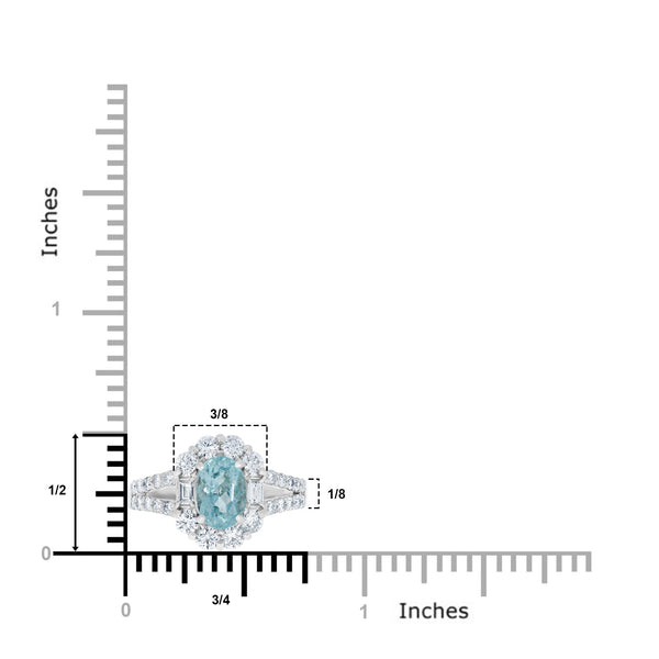 1.03ct Paraiba Rings with 0.82tct diamonds set in platinum