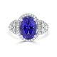 5.23Ct Tanzanite Ring With 0.62Tct Diamonds Set In 14K White Gold