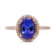 1.94Ct Tanzanite Ring With 0.23Tct Diamond Halo In 14K Yellow Gold