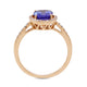 1.94Ct Tanzanite Ring With 0.23Tct Diamond Halo In 14K Yellow Gold