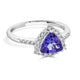 1.15ct Tanzanite ring with 0.23tct diamonds set in 14K white gold