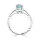 2.92ct Blue Zircon Rings with 0.03tct Diamond set in 14K White Gold