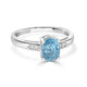 2.92ct Blue Zircon Rings with 0.03tct Diamond set in 14K White Gold