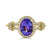 1.71ct Tanzanite ring with 0.23tct diamonds set in 14K yellow gold