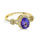 1.71ct Tanzanite ring with 0.23tct diamonds set in 14K yellow gold