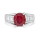 4.63ct Burma Ruby Ring with 1tct Diamonds set in Platinum