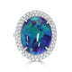 14.6ct Black Opal Ring With 1.83ct Diamonds Set In Platinum