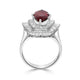 3.16ct Ruby Ring With 1.23ct Diamonds Set In Platinum