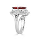 3.16ct Ruby Ring With 1.23ct Diamonds Set In Platinum