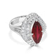 3.16ct Ruby Ring With 1.23ct Diamonds Set In Platinum