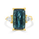 11.01ct Indigot Blue Tourmaline Ring with 0.51tct Diamonds set in 18K Yellow Gold