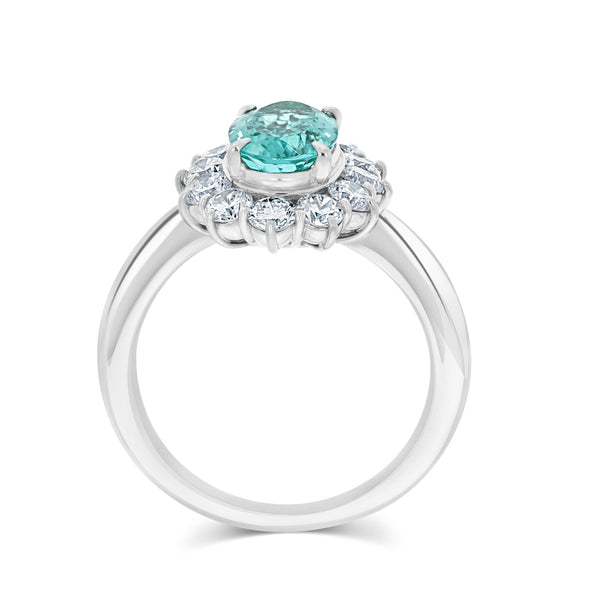 1.46ct Paraiba Rings with 0.95tct diamonds set in platinum