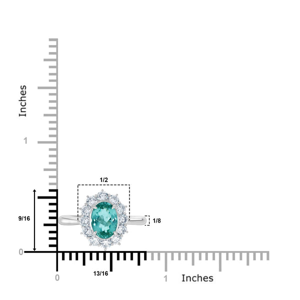 1.46ct Paraiba Rings with 0.95tct diamonds set in platinum