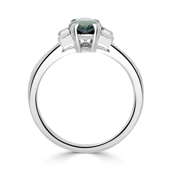 1.16ct Alexandrite Rings With 0.30tct Diamonds Set In Platinum 950 Platinum