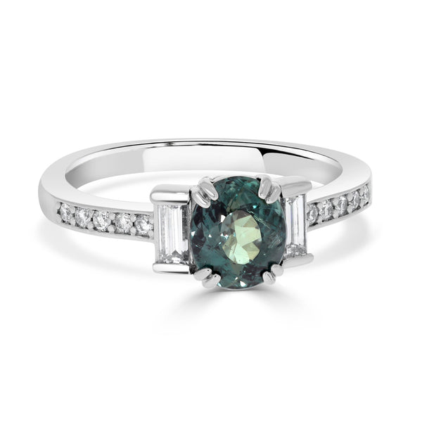 1.16ct Alexandrite Rings With 0.30tct Diamonds Set In Platinum 950 Platinum