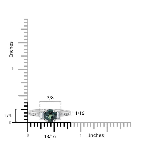 1.16ct Alexandrite Rings With 0.30tct Diamonds Set In Platinum 950 Platinum