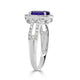 1.04ct Tanzanite ring with 0.47tct diamonds set in 14K white gold