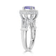 1.42ct Tanzanite Rings with 0.63tct Diamond set in 14K White Gold