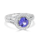 1.42ct Tanzanite Rings with 0.63tct Diamond set in 14K White Gold