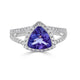 1.92ct Tanzanite ring with 0.48tct diamonds set in 14K white gold