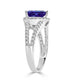 1.92ct Tanzanite ring with 0.48tct diamonds set in 14K white gold