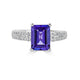 2.30ct Tanzanite ring with 0.24tct diamonds set in 14K white gold