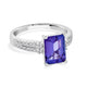 2.30ct Tanzanite ring with 0.24tct diamonds set in 14K white gold