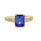 2.30ct Tanzanite ring with 0.24tct diamonds set in 14K yellow gold