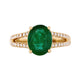 2.34Ct Emerald Ring With 0.29Tct Diamond Accents In 14K Yellow Gold