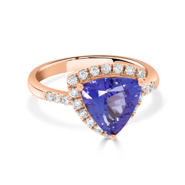 2.65 Tanzanite Rings with 0.36tct Diamond set in 14K Rose Gold