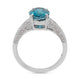 5.53ct Blue Zircon ring with 0.51ct diamonds set in 14K white gold