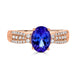 1.51ct Tanzanite ring with 0.22tct diamonds set in 14K rose gold