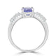 1.70ct Tanzanite Rings with 0.23tct diamonds set in 14kt white gold