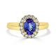 1.27ct Tanzanite ring with 0.26tct diamonds set in 14K yellow gold