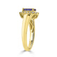 1.27ct Tanzanite ring with 0.26tct diamonds set in 14K yellow gold