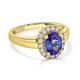 1.27ct Tanzanite ring with 0.26tct diamonds set in 14K yellow gold