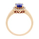 1.33ct Tanzanite ring with 0.25tct diamonds set in 14kt rose gold